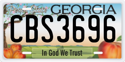 GA license plate CBS3696