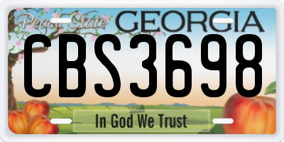 GA license plate CBS3698