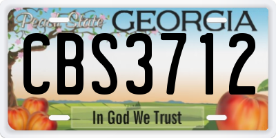 GA license plate CBS3712