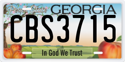 GA license plate CBS3715