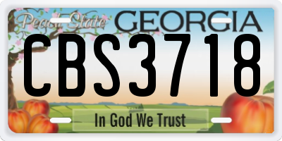 GA license plate CBS3718