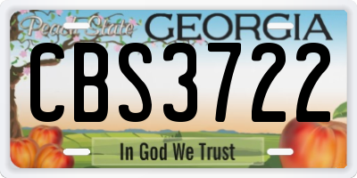 GA license plate CBS3722