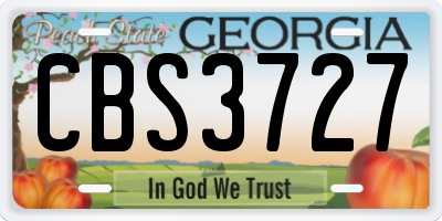 GA license plate CBS3727