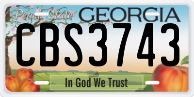 GA license plate CBS3743