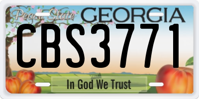 GA license plate CBS3771