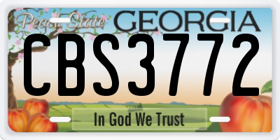 GA license plate CBS3772