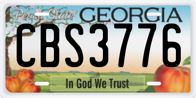 GA license plate CBS3776