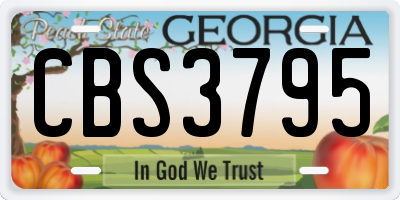 GA license plate CBS3795