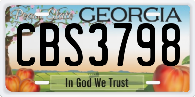 GA license plate CBS3798