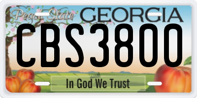 GA license plate CBS3800