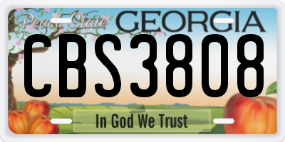 GA license plate CBS3808