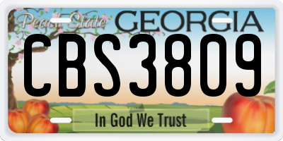 GA license plate CBS3809
