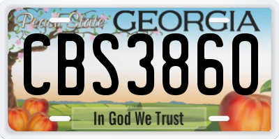 GA license plate CBS3860