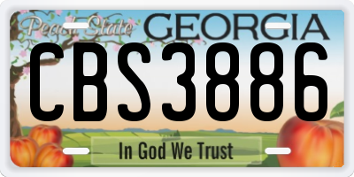 GA license plate CBS3886