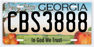 GA license plate CBS3888