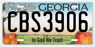 GA license plate CBS3906