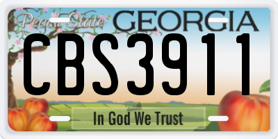 GA license plate CBS3911