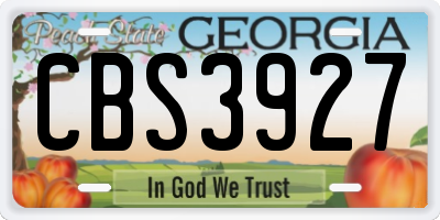 GA license plate CBS3927