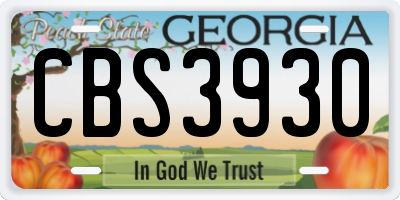 GA license plate CBS3930