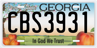 GA license plate CBS3931