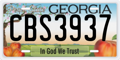 GA license plate CBS3937