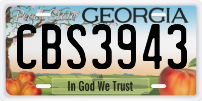 GA license plate CBS3943