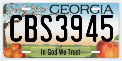 GA license plate CBS3945
