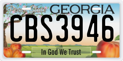 GA license plate CBS3946