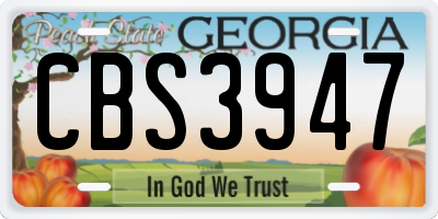 GA license plate CBS3947