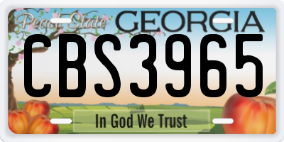 GA license plate CBS3965