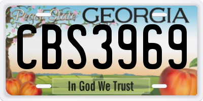 GA license plate CBS3969