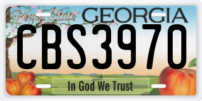 GA license plate CBS3970