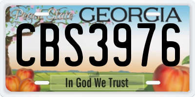 GA license plate CBS3976