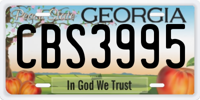 GA license plate CBS3995