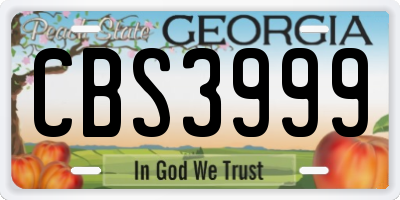 GA license plate CBS3999