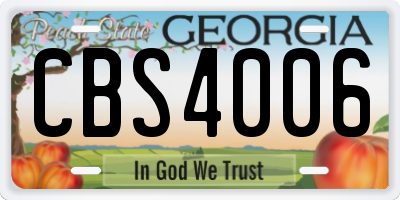 GA license plate CBS4006