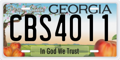 GA license plate CBS4011