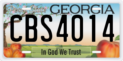 GA license plate CBS4014