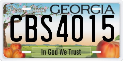 GA license plate CBS4015