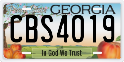 GA license plate CBS4019