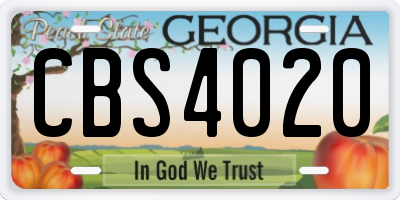 GA license plate CBS4020