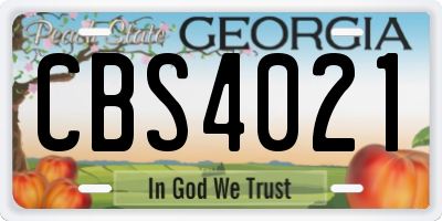 GA license plate CBS4021