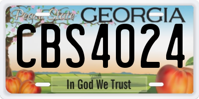 GA license plate CBS4024