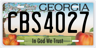 GA license plate CBS4027