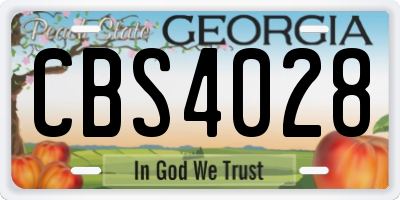 GA license plate CBS4028