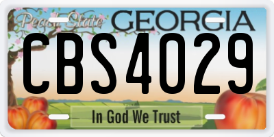 GA license plate CBS4029