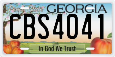 GA license plate CBS4041