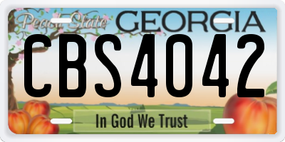GA license plate CBS4042