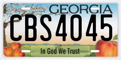 GA license plate CBS4045