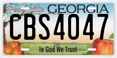 GA license plate CBS4047